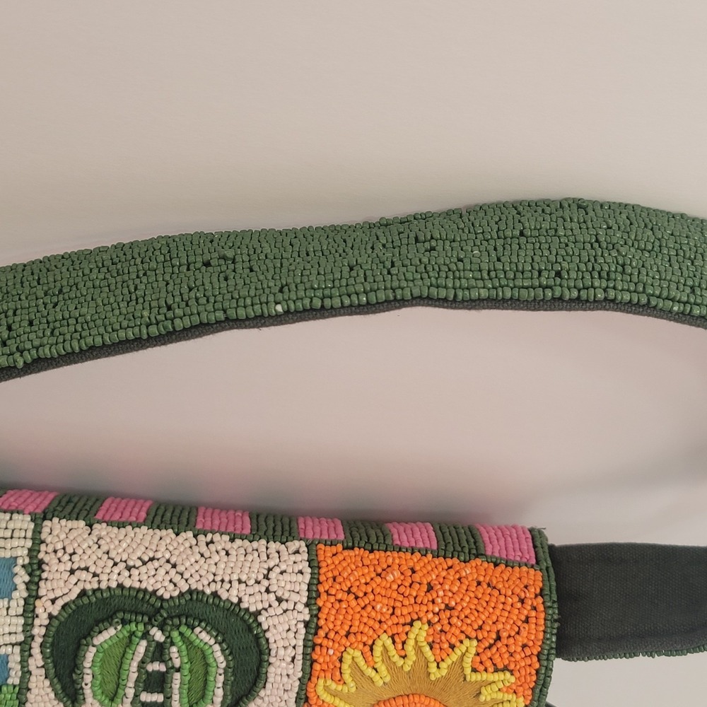America & Beyond Tropical Patchwork Mosiac Sealife Fruit Hand Beaded Bag Exotic - Picture 8 of 10